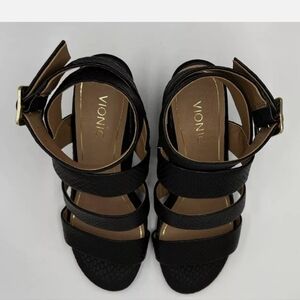 Vionic Black Sandals with Geometric Straps